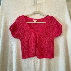 Candie's Fuchsia Knit Crop Top